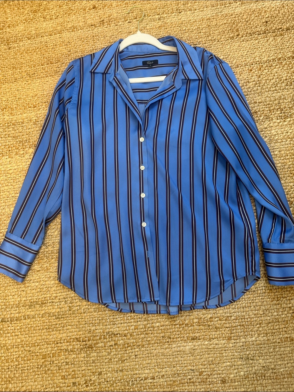 Rails Blue Vertical Stripe Button-Down Shirt - women